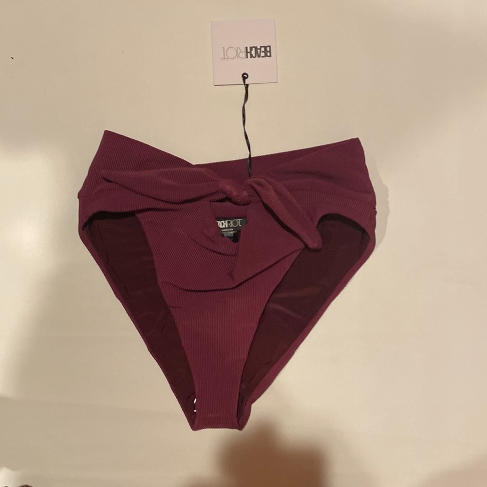 Beach Riot Emma Ribbed Bikini Bottoms Size L